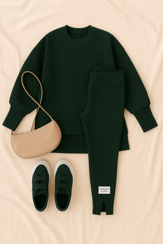 Damen Zweiteiler – Sweatshirt & Hose, Locker & Modisch