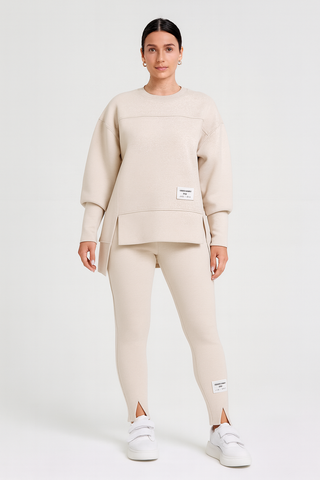 Damen Zweiteiler – Sweatshirt & Hose, Locker & Modisch