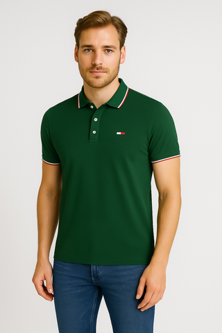 Herren Poloshirt – Flaggenprint, Locker & Sommerlich