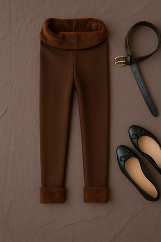 Damen Leggings – Nahtlos mit Samtoptik, Warm & Bequem