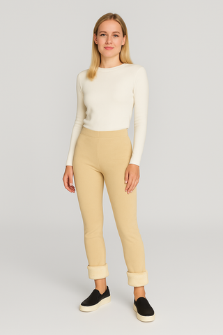 Damen Leggings – Nahtlos mit Samtoptik, Warm & Bequem