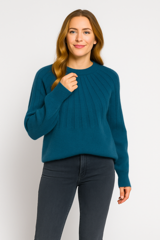 Damen Pullover – Rundhals in Strickoptik, Locker & Stilvoll