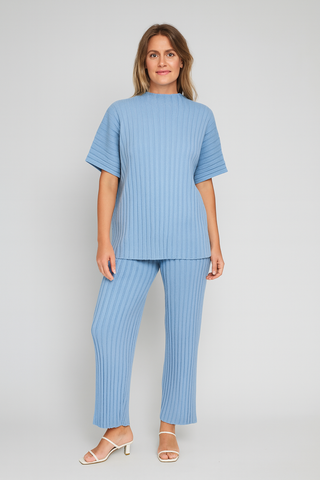 Damen Zweiteiler – Strick-Look mit Pullover & Hose, Locker & Vielseitig