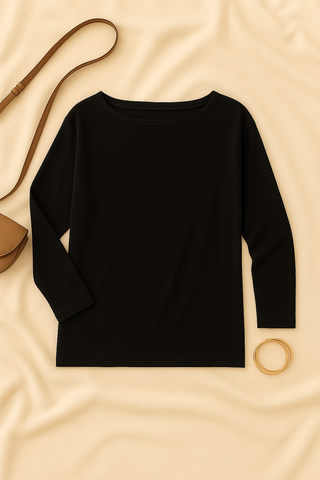Damen Longsleeve – Patchwork Dolman-Stil, Bequem & Modern