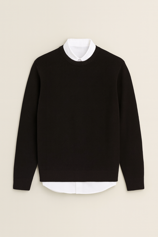 Herren Pullover – Strick-Look mit Rundhals, Locker & Lässig