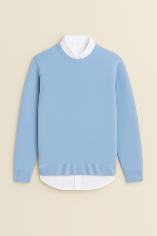 Herren Pullover – Strick-Look mit Rundhals, Locker & Lässig