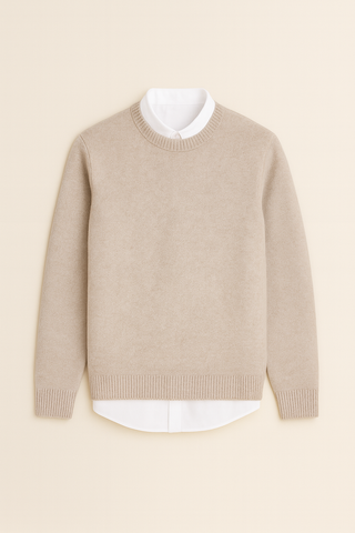 Herren Pullover – Strick-Look mit Rundhals, Locker & Lässig