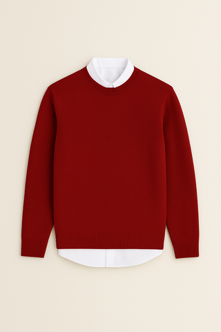 Herren Pullover – Strick-Look mit Rundhals, Locker & Lässig