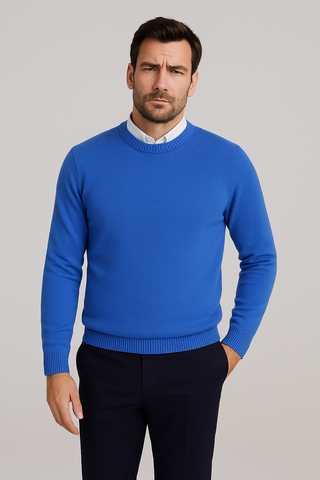 Herren Pullover – Strick-Look mit Rundhals, Locker & Lässig