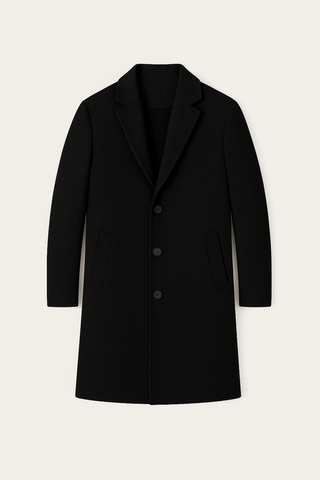 Herren Mantel – Langer Trenchcoat im Fleece-Look, Warm & Bequem