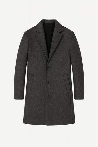 Herren Mantel – Langer Trenchcoat im Fleece-Look, Warm & Bequem