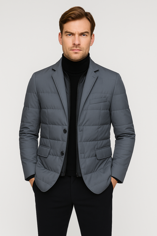Herren Mantel – Stehkragen mit Reißverschluss, Warm & Stilvoll