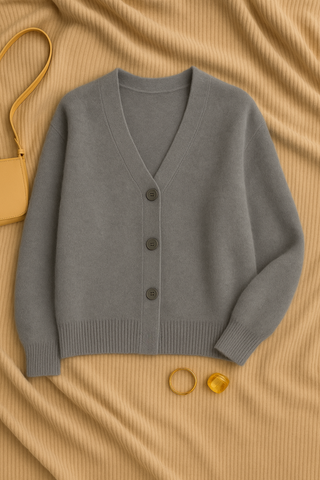 Damen Cardigan – V-Ausschnitt, Lässig & Bequem