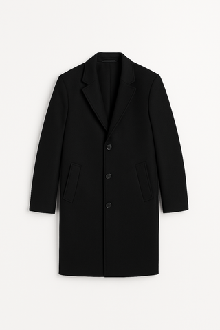 Herren Mantel – Woll-Look Mittel-Lang, Warm & Modern