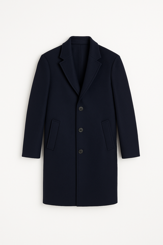 Herren Mantel – Woll-Look Mittel-Lang, Warm & Modern