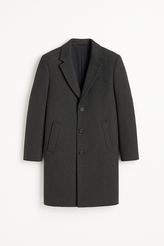 Herren Mantel – Woll-Look Mittel-Lang, Warm & Modern