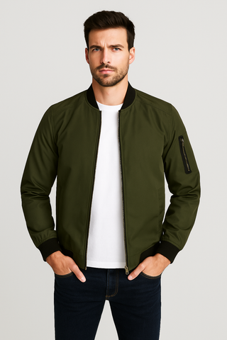 Herren Jacke – Stehkragen, Lässig & Warm