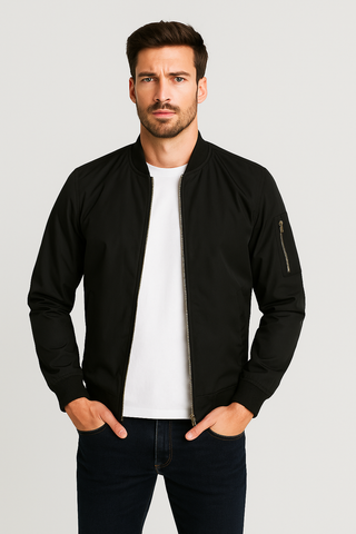 Herren Jacke – Stehkragen, Lässig & Warm