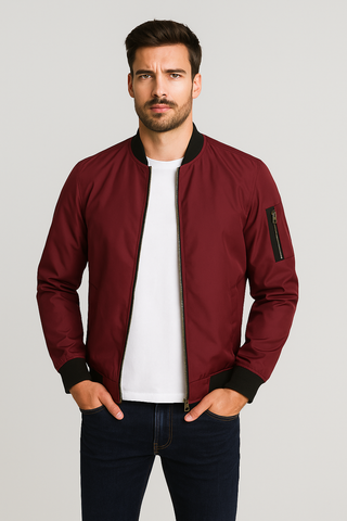 Herren Jacke – Stehkragen, Lässig & Warm