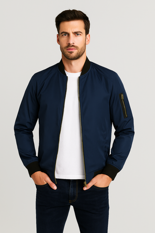 Herren Jacke – Stehkragen, Lässig & Warm