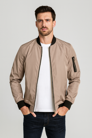 Herren Jacke – Stehkragen, Lässig & Warm
