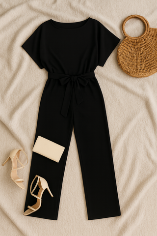Damen Jumpsuit – Leinenmischung, Elegant & Vielseitig