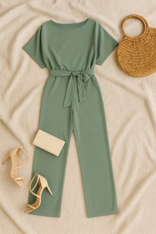 Damen Jumpsuit – Leinenmischung, Elegant & Vielseitig