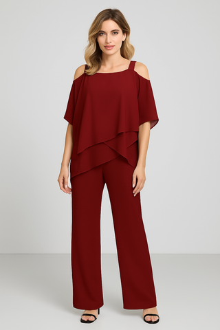Damen Jumpsuit – Zweiteiler mit Cold Shoulder, elegant & modern