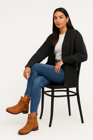 Damen Stiefeletten – Westernstil aus Wildleder, robust & trendbewusst
