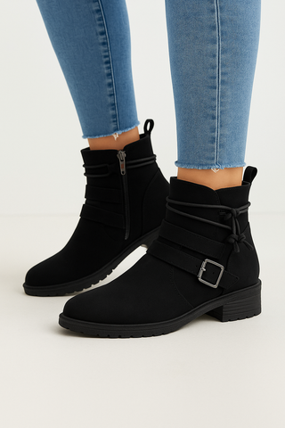 Damen Stiefeletten – Westernstil aus Wildleder, robust & trendbewusst