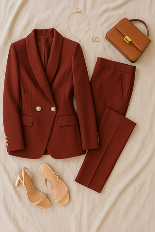 Damen Anzug-Set – Zweiteiler aus Leinen, elegant & lässig