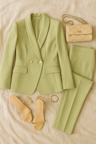 Damen Anzug-Set – Zweiteiler aus Leinen, elegant & lässig