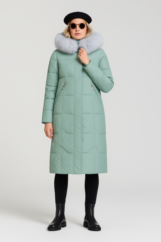 Damenmantel – Italienischer Stil, Knielang mit Kapuze, Elegant & Warm