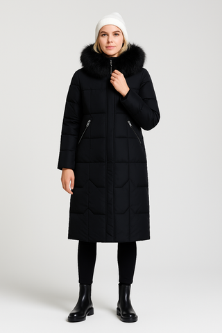 Damenmantel – Italienischer Stil, Knielang mit Kapuze, Elegant & Warm