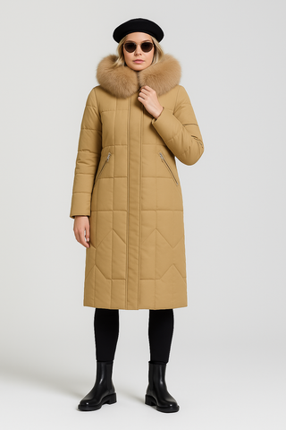 Damenmantel – Italienischer Stil, Knielang mit Kapuze, Elegant & Warm