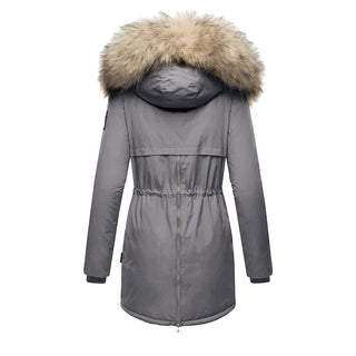 This women's winter parka features a removable faux fur collar, combining practicality with elegance. Made from durable material, it offers warmth and style for cold weather 4