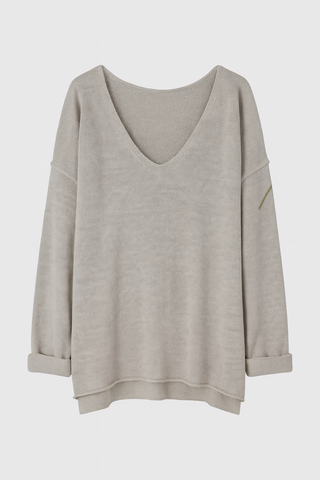 Damen Langarmshirt – Weit V-Ausschnitt, Bequem & Vielseitig