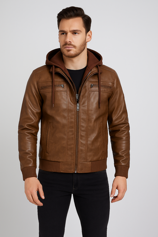 Herren Jacke – Biker-Look mit Zipper, Slim Fit & Lässig