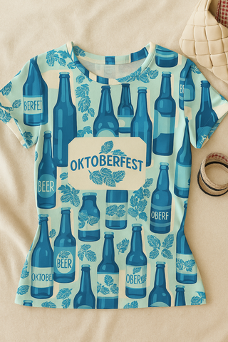 Damen T-Shirt – Kurzarm, Festlich & Vielseitig, Ideal für Oktoberfest & Freizeit