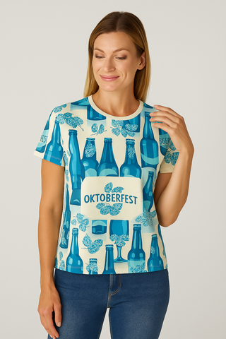 Damen T-Shirt – Kurzarm, Festlich & Vielseitig, Ideal für Oktoberfest & Freizeit