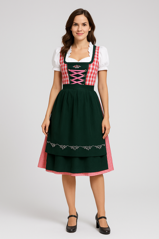 Damen Dirndl – Traditionelles Design, Baumwolle, Elegant & Vielseitig