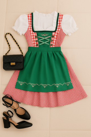 Damen Dirndl – Traditionelles Design, Baumwolle, Elegant & Vielseitig