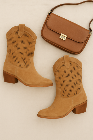 Damen Stiefeletten – Velours-Optik, Bequem & Modisch