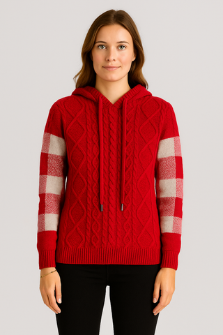 Damen Hoodie – Oversize Design, Strickmaterial, Trendy & Komfortabel
