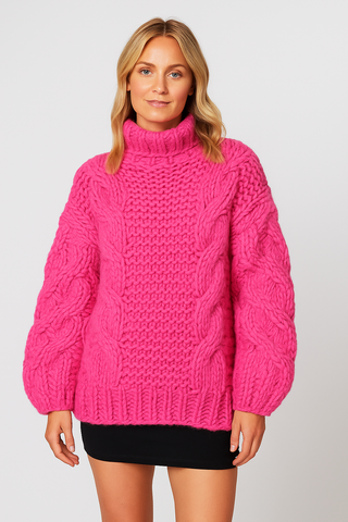 Damenpullover – Oversize Grobstrick, Acrylmischgewebe, Warm & Gemütlich