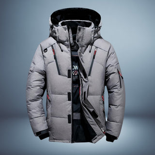 Herren Daunenjacke – Patchwork Stil, Warm & Lässig