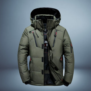 Herren Daunenjacke – Patchwork Stil, Warm & Lässig