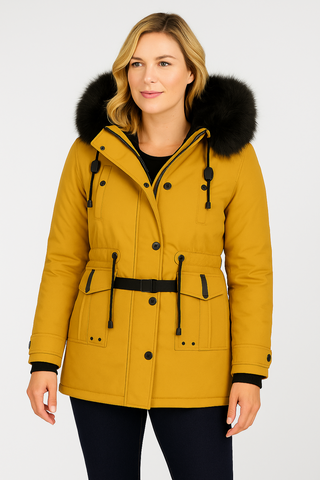 Damen Jacke – Kunstpelzbesatz, Stylisch & Bequem
