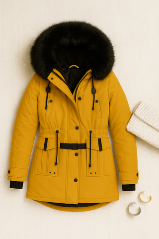 Damen Jacke – Kunstpelzbesatz, Stylisch & Bequem