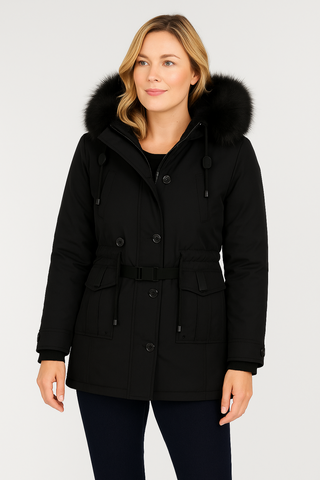 Damen Jacke – Kunstpelzbesatz, Stylisch & Bequem